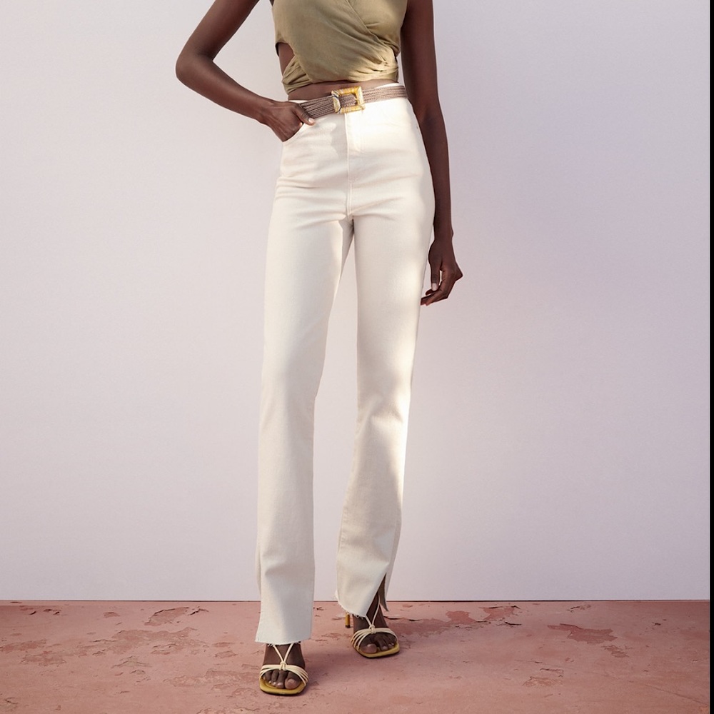 Zara Limited Edition Side Slit Flare Slim Jeans